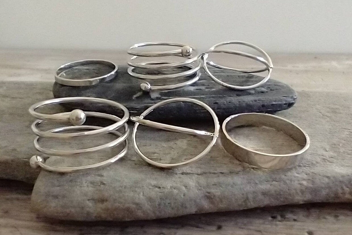 Quirky Ring Set of SIX Silver Boho Ring Set Gold Boho Ring | Etsy