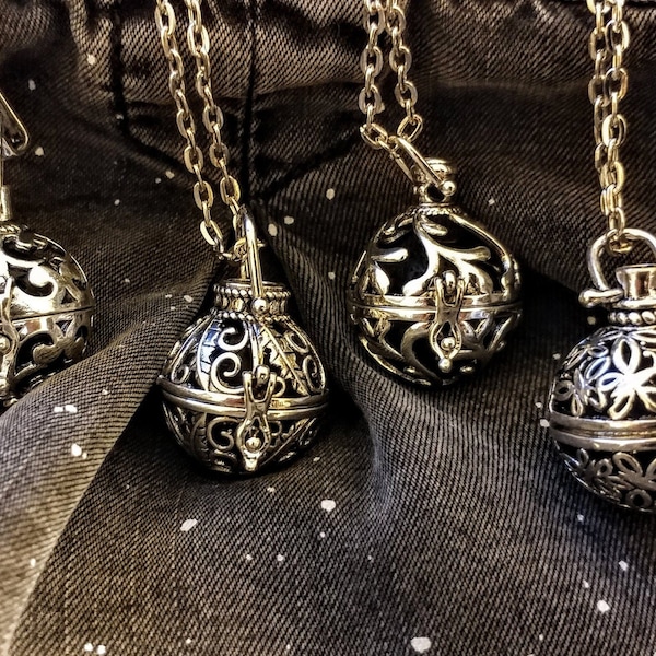 Essential Oil Locket, Charcoal Ball Diffuser Locket, Anxiety Necklace
