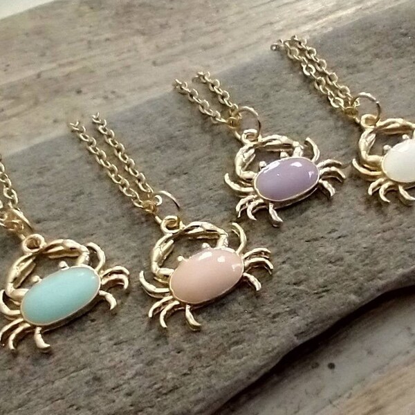 Cutest Ever Crab Necklace, Gold Crab Necklace, Maryland Crab Necklace, Minimalist Crab Necklace