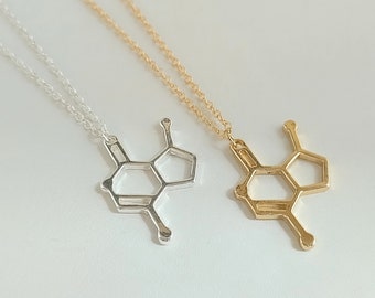 Catnip Molecule Necklace, Gold Or Silver, Gift for Cat Lover