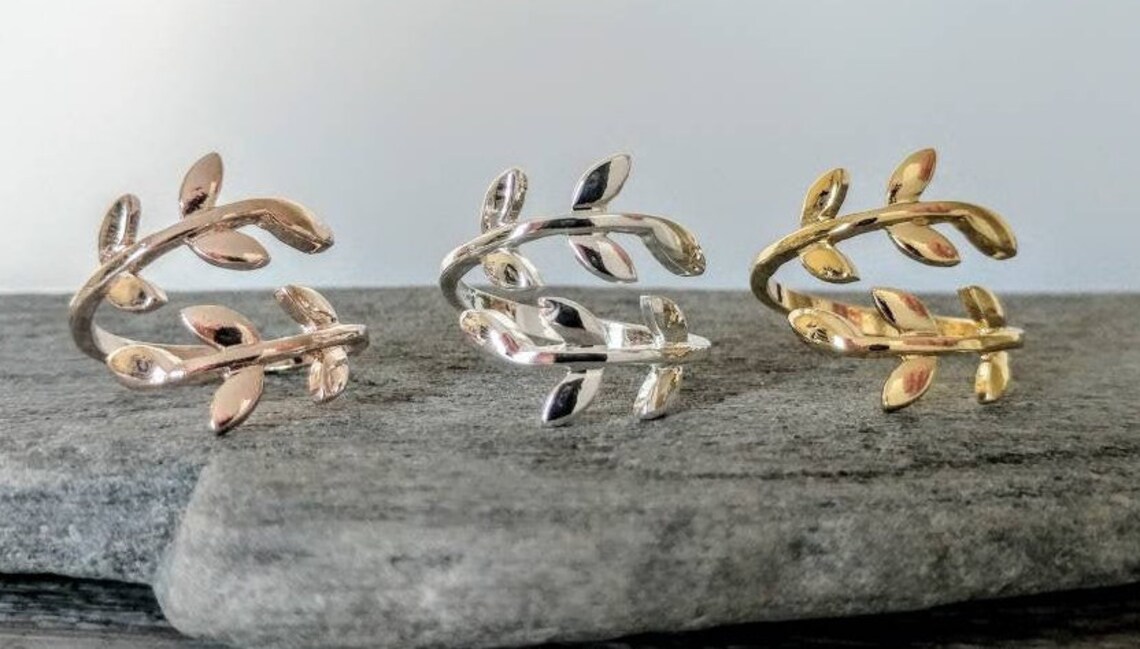 Beautiful Gold Laurel Leaf Ring Silver Laurel Leaf Ring Rose Etsy