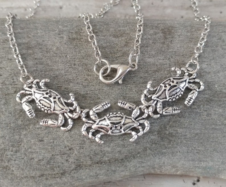 Adorable Crab Choker Silver Crab Necklace Maryland Crab Etsy