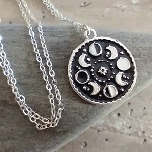 Moon phase necklace gold Clearance