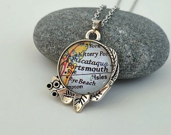 Custom Map Necklace, Custom Images Available, Sentimental Gift, Map Gift, Location Gift