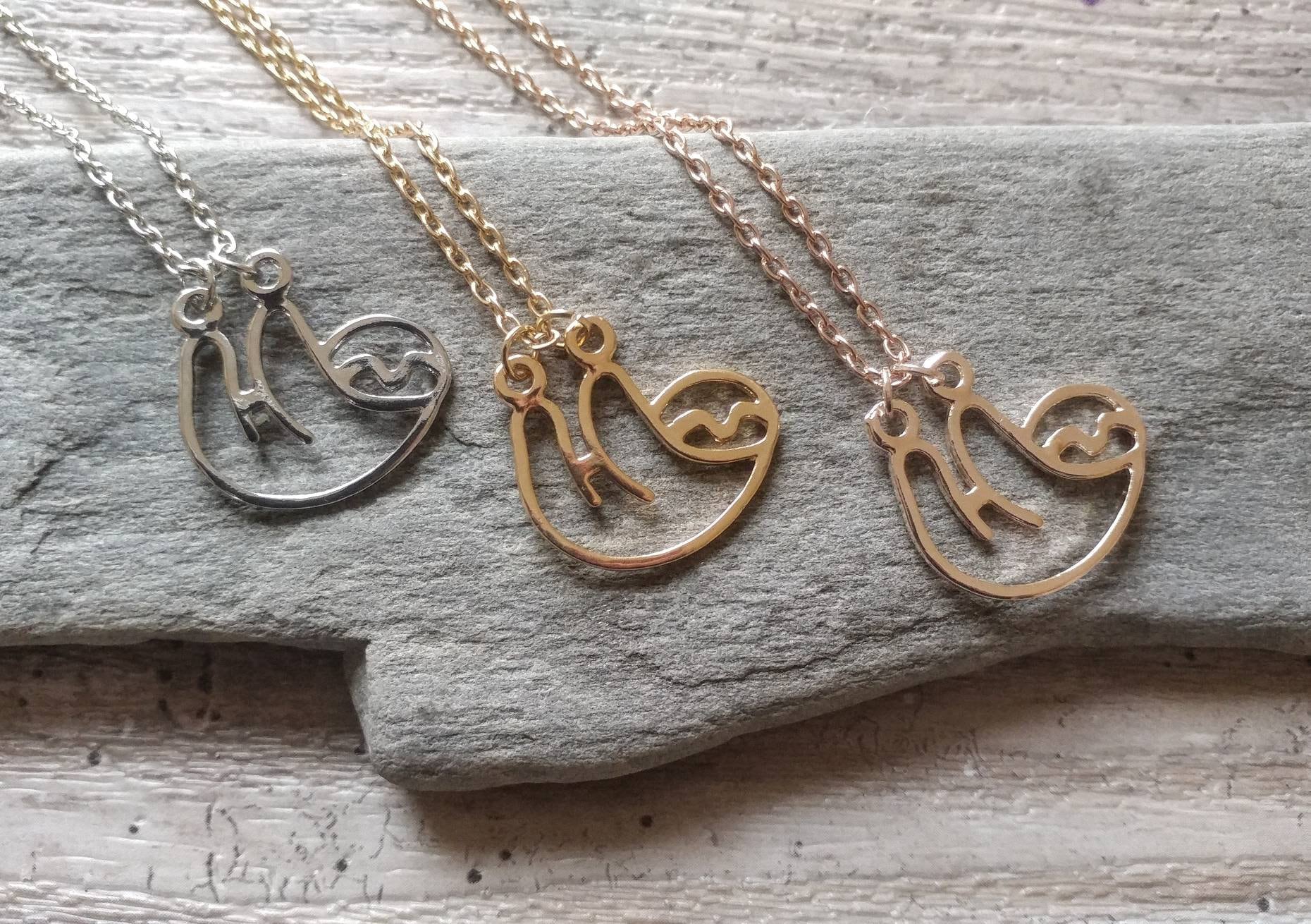 Adorable Sloth Necklace, Available in 