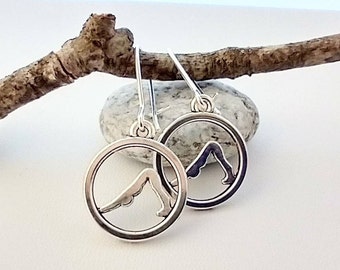 Tiny Mountain Earrings. Silver Mountain Dangle Earrings, Nature Earrings