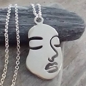 Minimalist Face Necklace, Abstract Face Necklace, Picasso Necklace image 3
