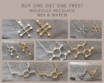 BOGO!  Molecule Necklaces,  Mix & Match  from 8 Different Molecules, Gold  and Silver