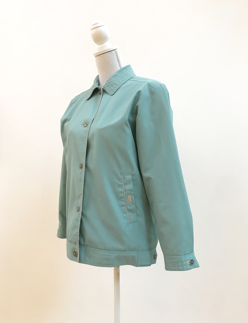 Pale Blue Jacket 90s Vintage Jacket Vintage Bomber Jacket Vintage Summer Jacket Duck Egg Blue Blouson Jacket