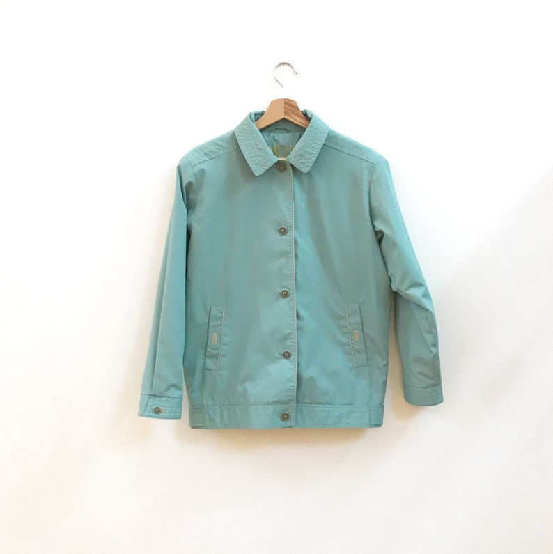 Pale Blue Jacket 90s Vintage Jacket Vintage Bomber Jacket Vintage Summer Jacket Duck Egg Blue Blouson Jacket