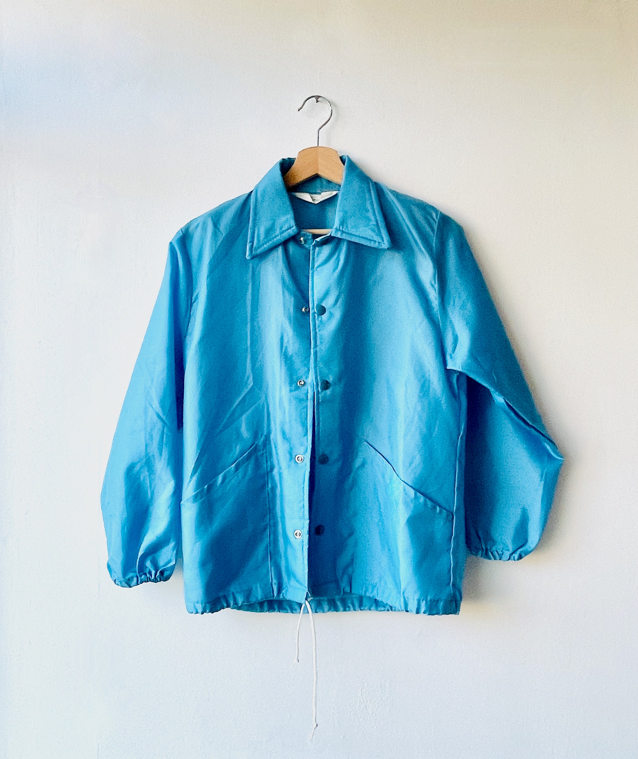 Vintage Festival Cagoule | Retro Blue Raincoat | Short Raincoat Cagoule