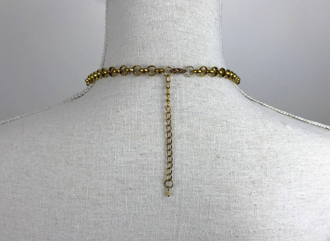 Vintage Boho Necklace tribal Style Brass Charms Necklace Valentines ...