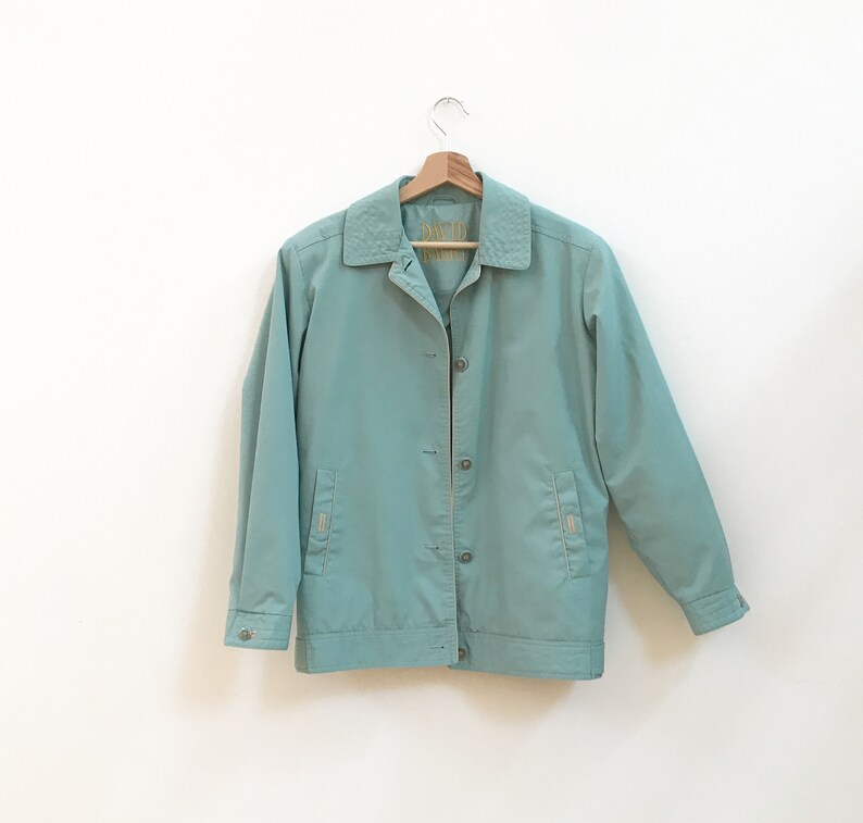 Pale Blue Jacket 90s Vintage Jacket Vintage Bomber Jacket Vintage Summer Jacket Duck Egg Blue Blouson Jacket