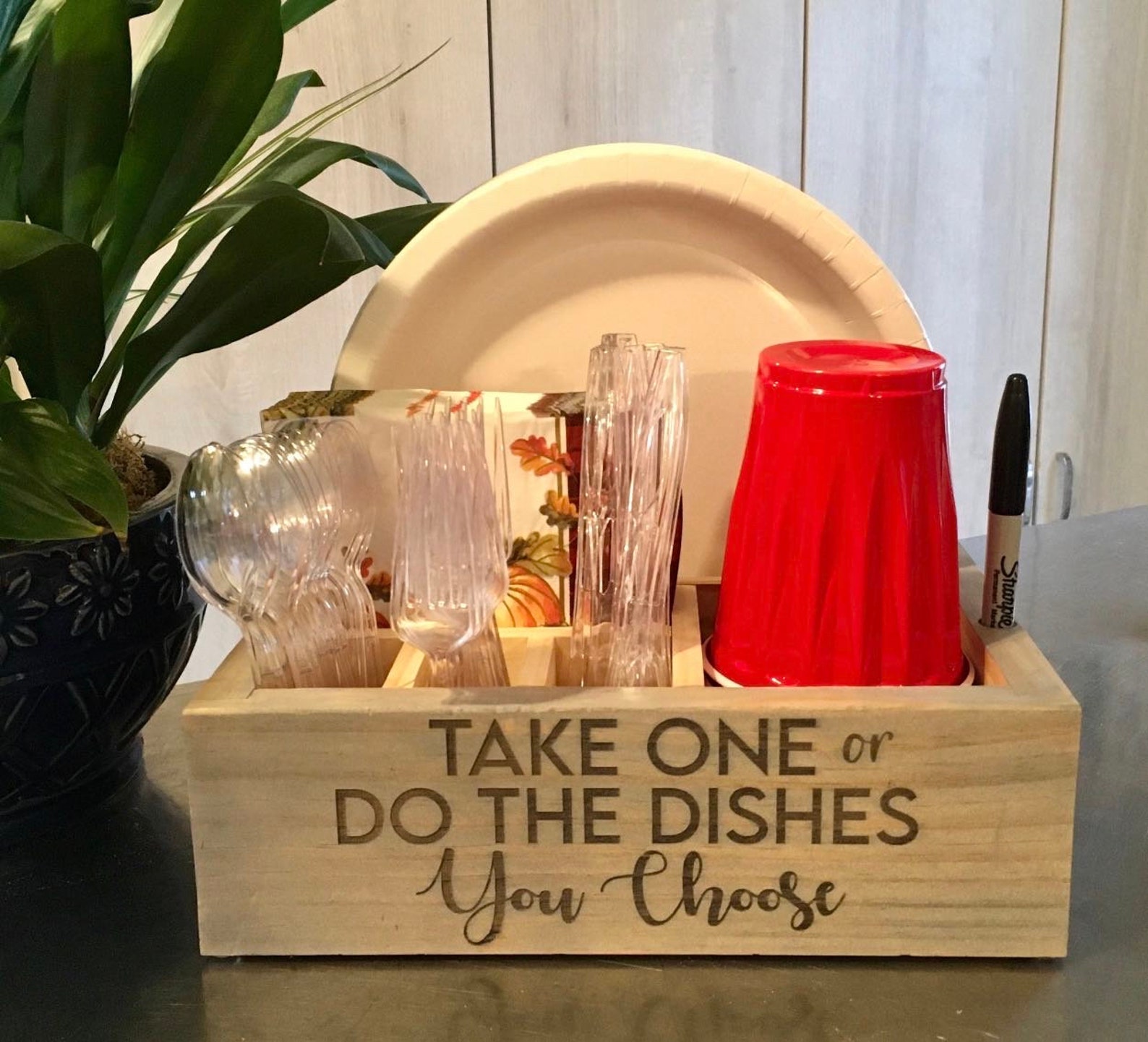 Paper Plate / Napkin / Utensil Holder Etsy