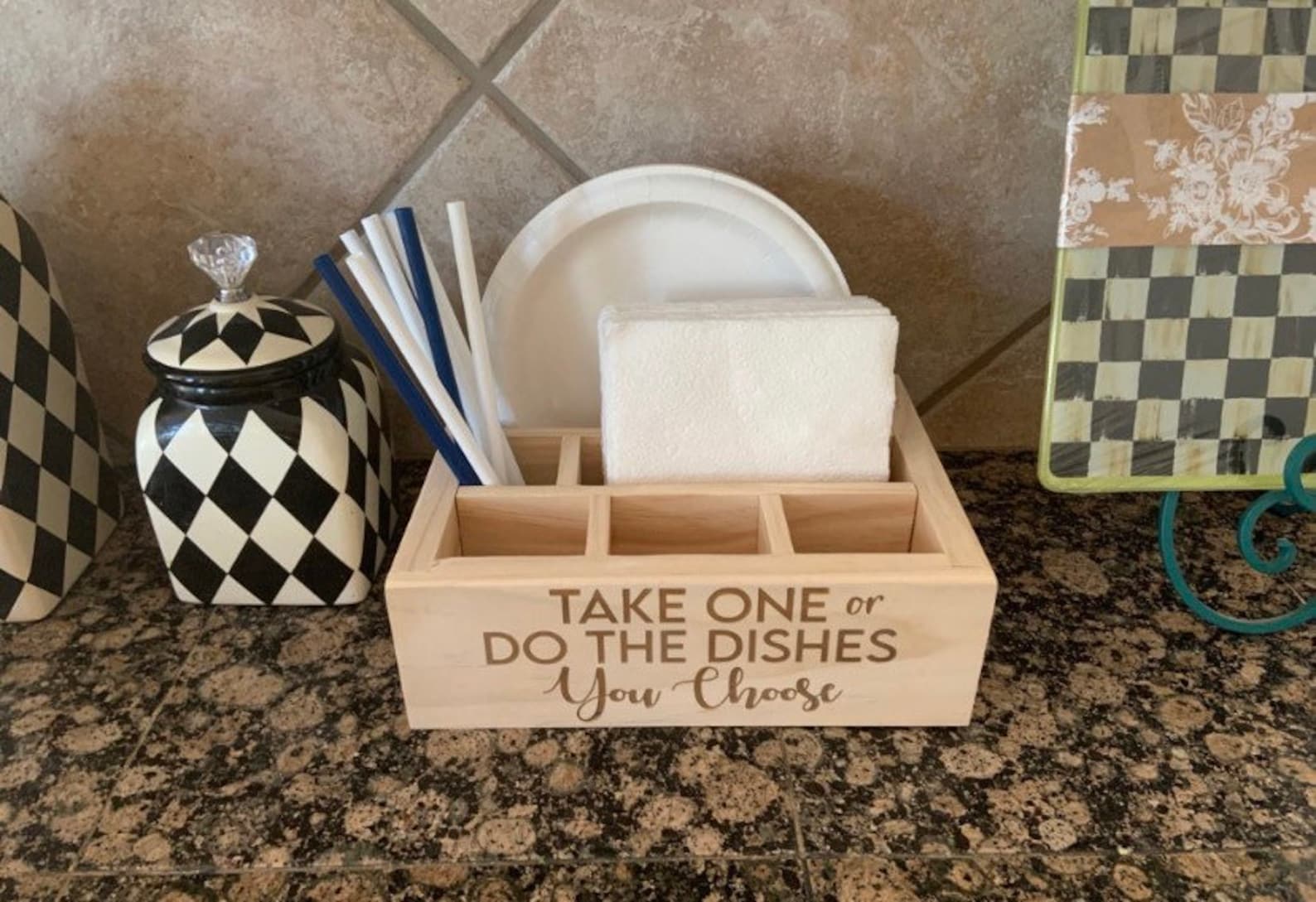 Paper Plate / Napkin / Utensil Holder Etsy