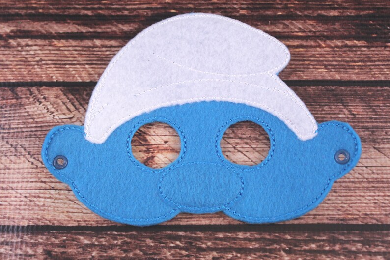 Smurf Inspired Embroidered Mask | Etsy