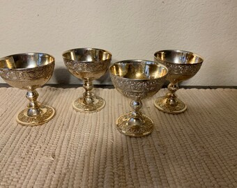 1950s Corbel Corbell & Company EPNS Silver-plated Hollowware Pattern #C5C1 Champagne Glasses (set of 4)