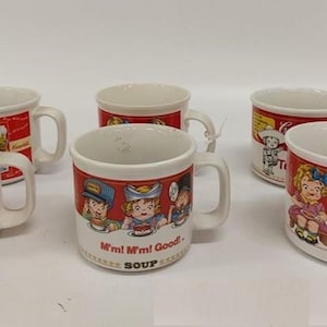 1990s Westwood International Campbell Company Campbell&#39;s Soup Mugs (set of 6)