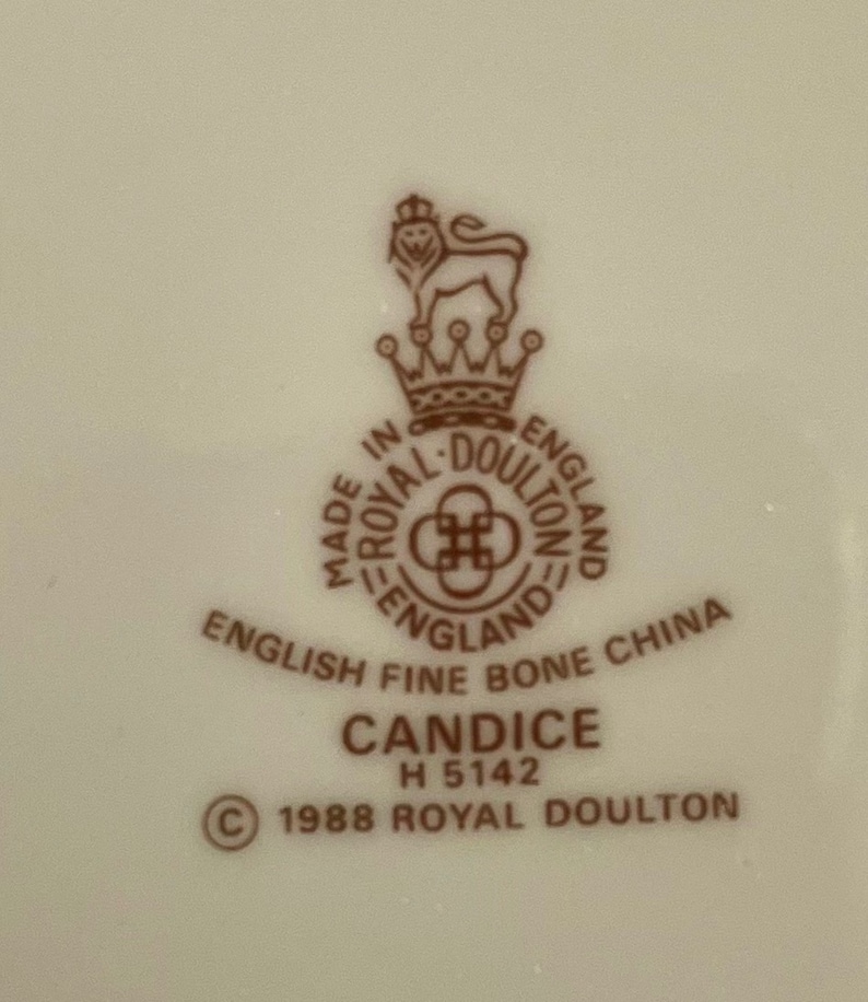 1988 Royal Doulton CANDICE Fine Bone China Dinnerware place settings, serving pieces, extras sold separately image 2