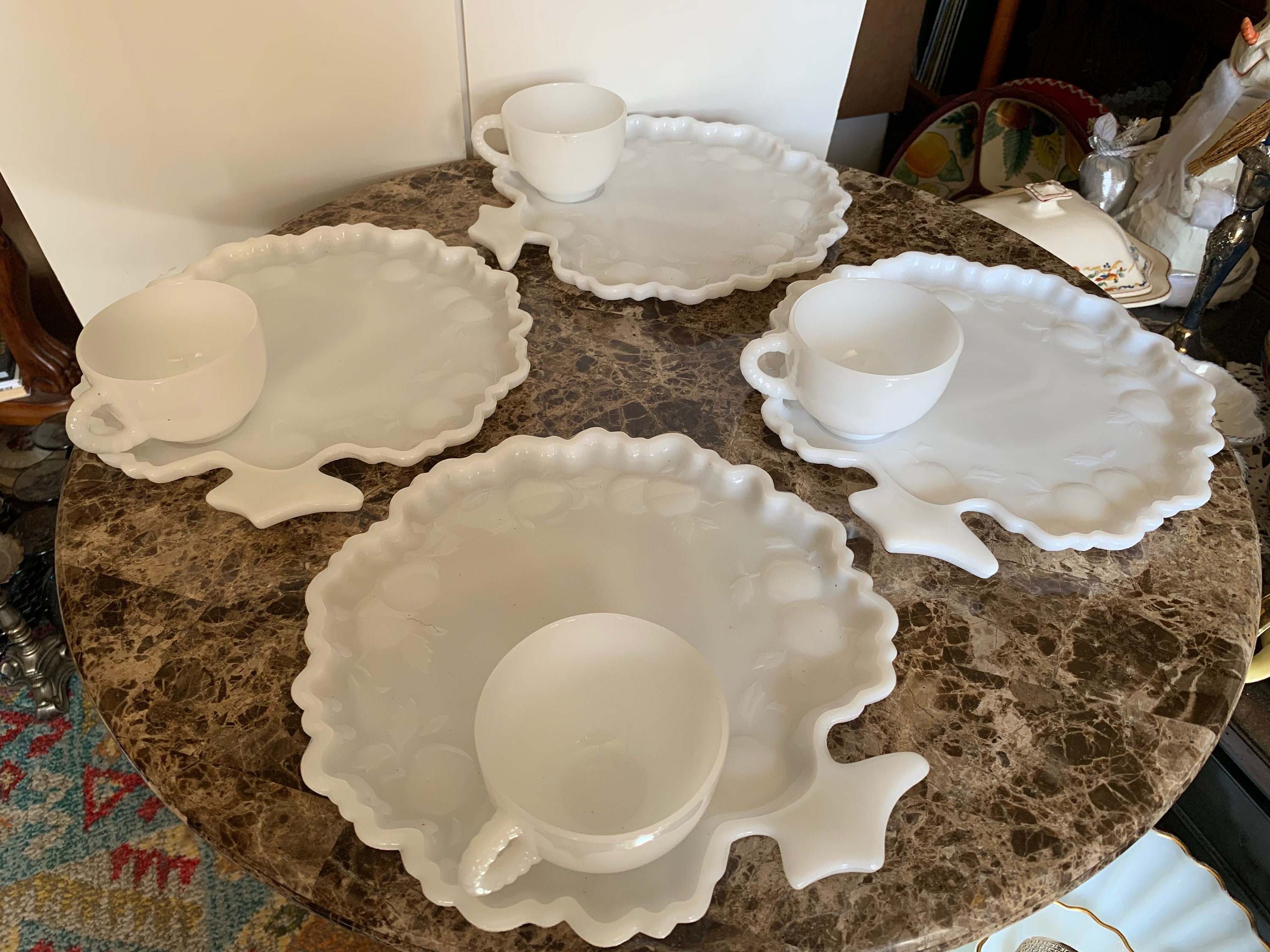 1930s Orchard Glass (hazel Atlas) Pattern #ORY1 Milk Glass Tree of