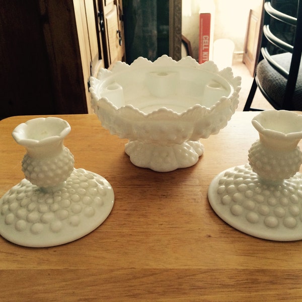 Hobnail Milk Glass Etsy