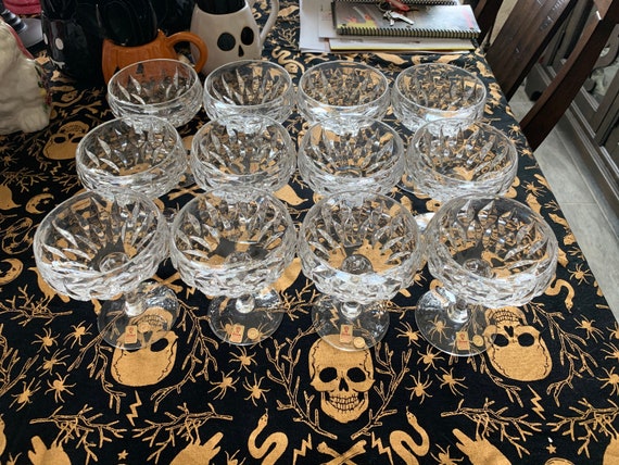 CHAMPAGNE COUPES - 1980s Nachtmann Bleikristall 24% Lead Crystal