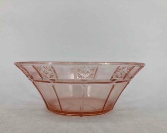 1935-1938 Jeannette Glass Doric Pink 8” Fruit, Salad or Serving Bowl