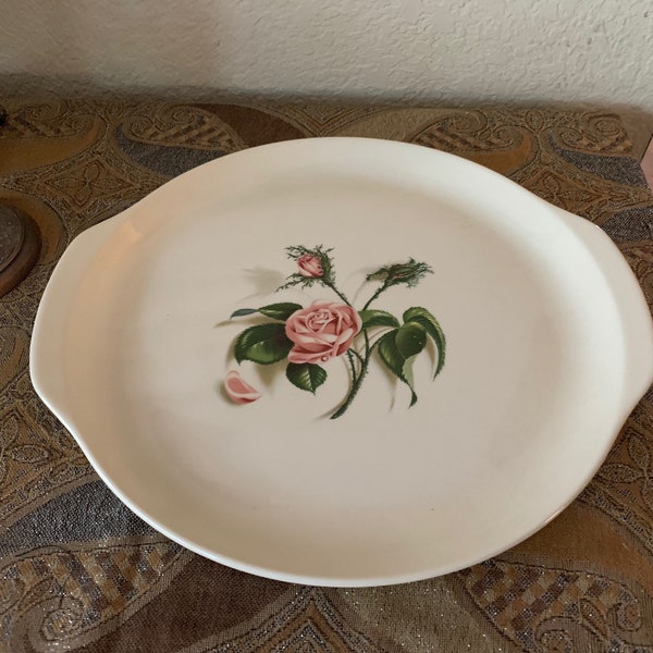 1940s Edwin Knowles Moss Rose 13" Chop Plate (Round Platter)