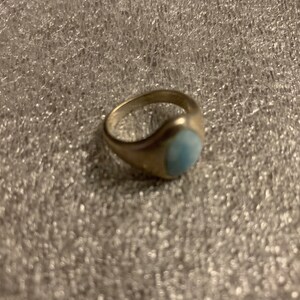 1974 Blue Larimar Gemstone Sterling Silver Ring (Size 5.25)