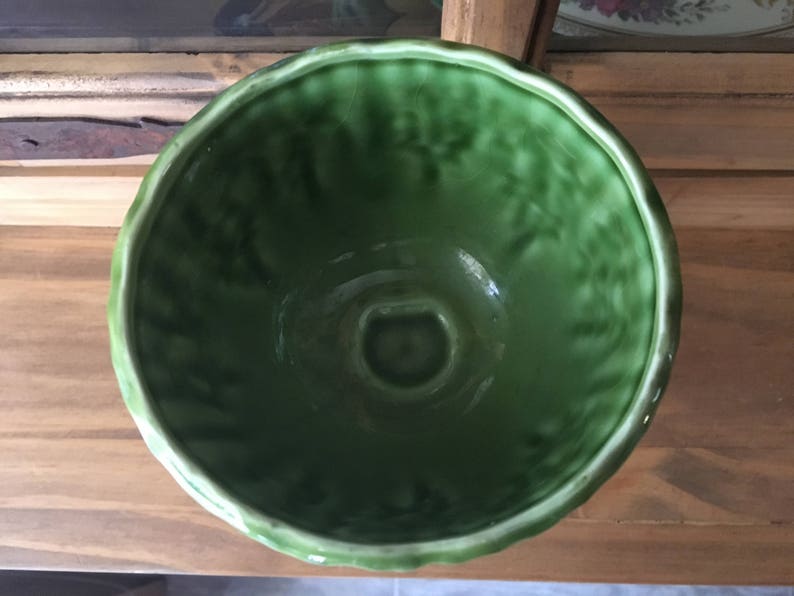 1950s Lefton China #5314 Green Cherub /& Grapes Pedestal Candy Bowl