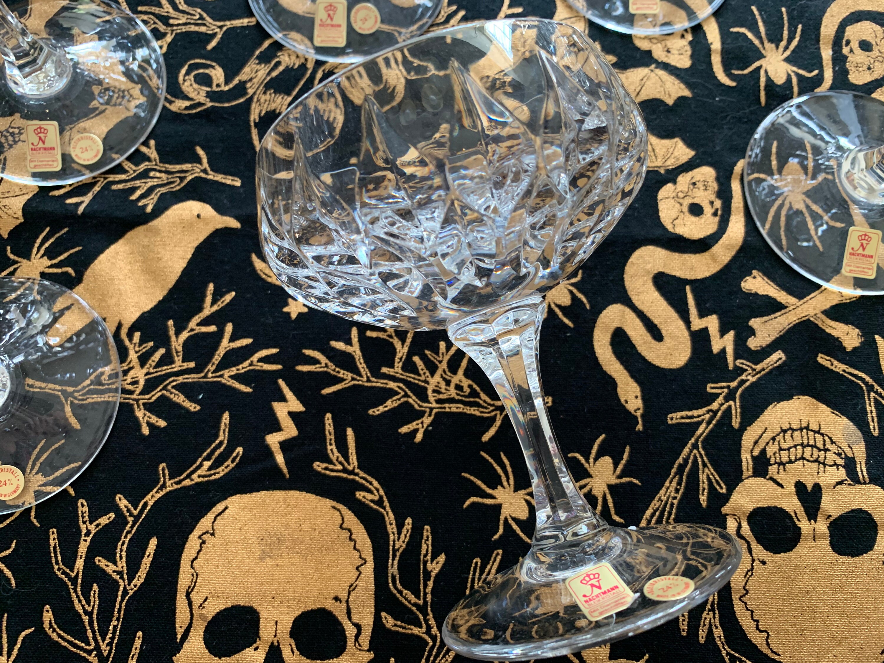 CHAMPAGNE COUPES - 1980s Nachtmann Bleikristall 24% Lead Crystal
