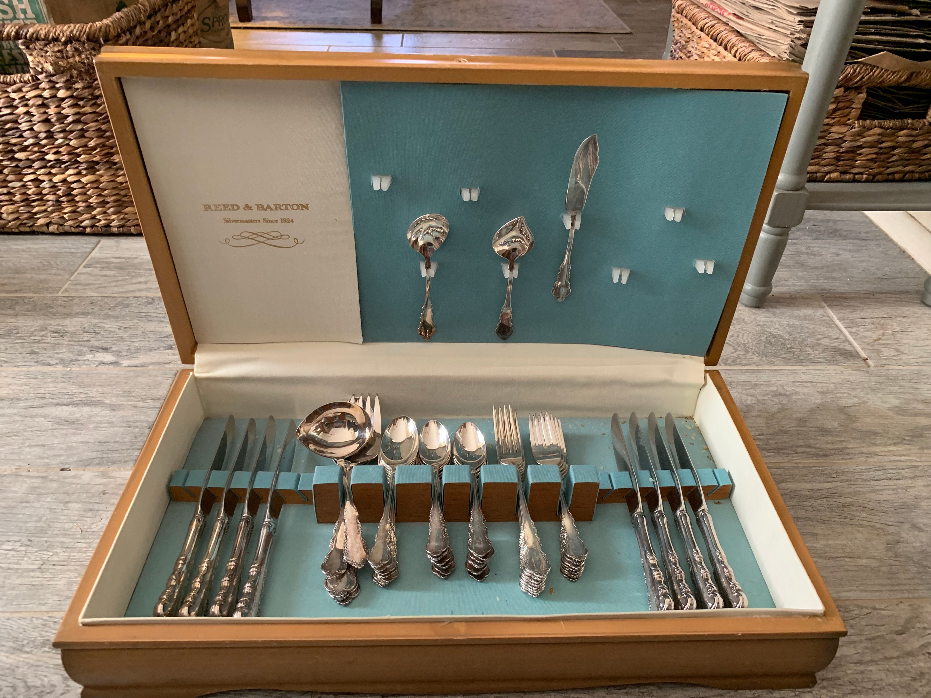 1953 Vintage Mid Century Modern Reed & Barton Dresden Rose Silver