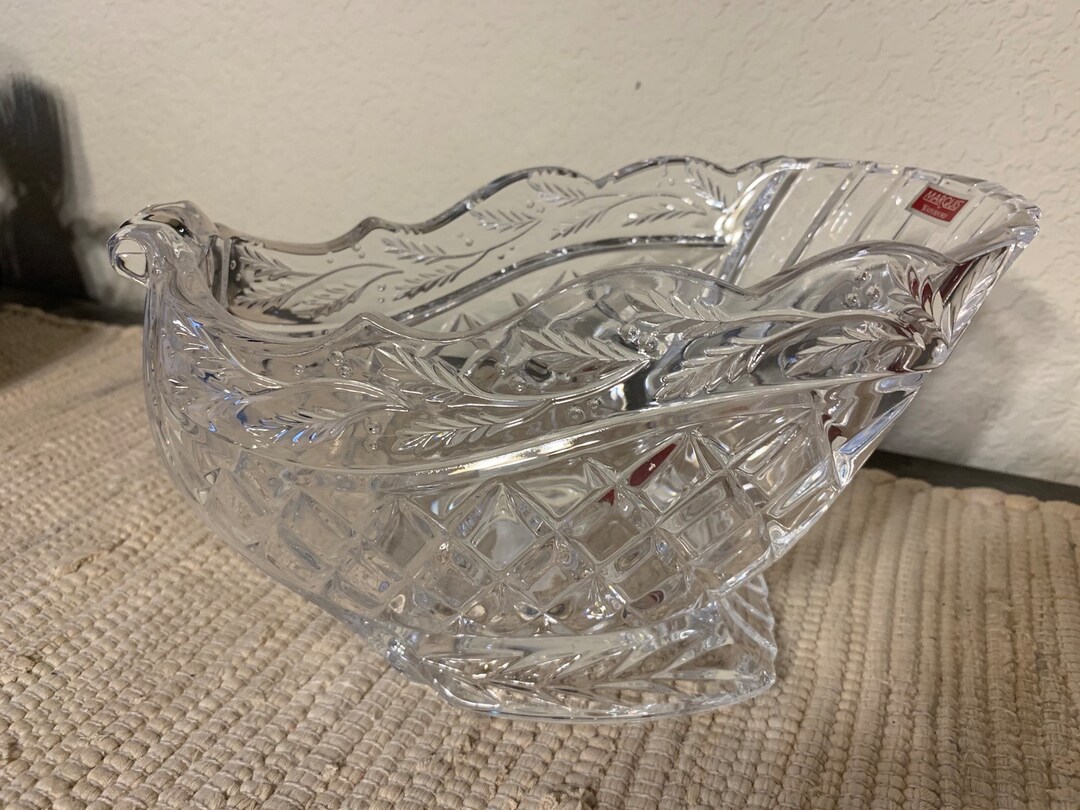 1996 Waterford Marquis Crystal Blown Glass Large 10 Holiday Sleigh