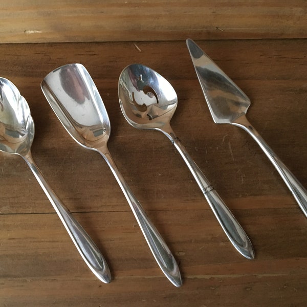 1950s Mid-Century Modern Meriden Silver-plate Co. (now International Silver) First Lady 4-Piece Flatware Hostess Set