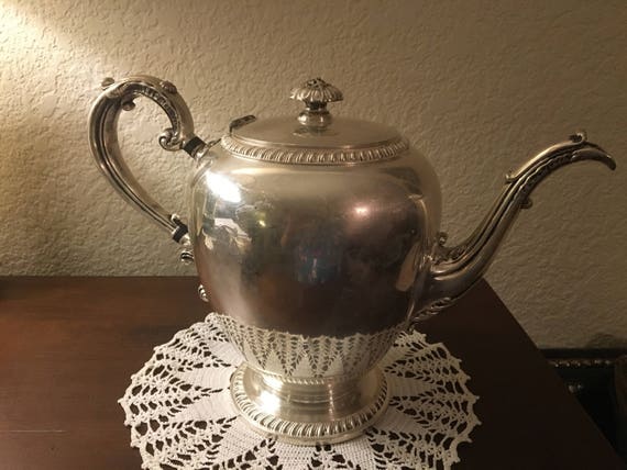 Tea or Coffee Serving Set. Silver Plated Pot , Creamer , and Sugar - Ruby  Lane