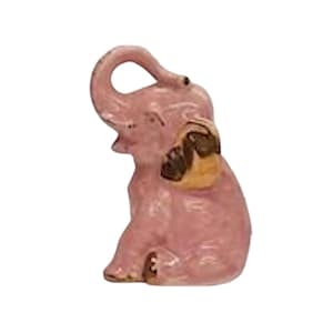 1940s Made in Japan (possibly Lenwile Ardalt) Pink Ceramic Elephant Coin Bank