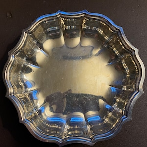 1980s International Silver Chippendale Small Silver-plate BonBon, Nut, Candy Bowl