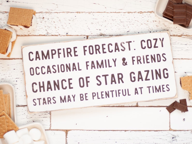 Distressed Wood Camping Sign Lake House Decor Campfire Etsy