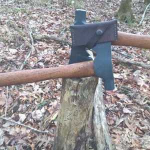Bushcraft Hatchet with Handmade Leather Axe Mask for Camping: Free Shipping