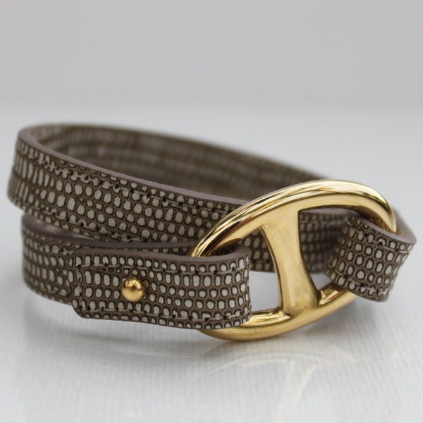 Pulseira de cinto de cobra falsa