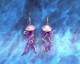 Shimmering Purple and White/Clear Jellyfish