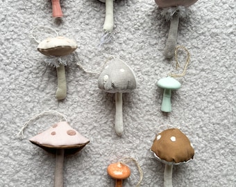 Mushroom PDF ornament pattern, Mushroom PDF sewing pattern, Christmas ornament PDF sewing pattern