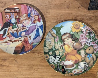 vintage carol Lawson decorative plates tea time surprise little gourmet wall hanging plates nursery decor girls room decor you choice