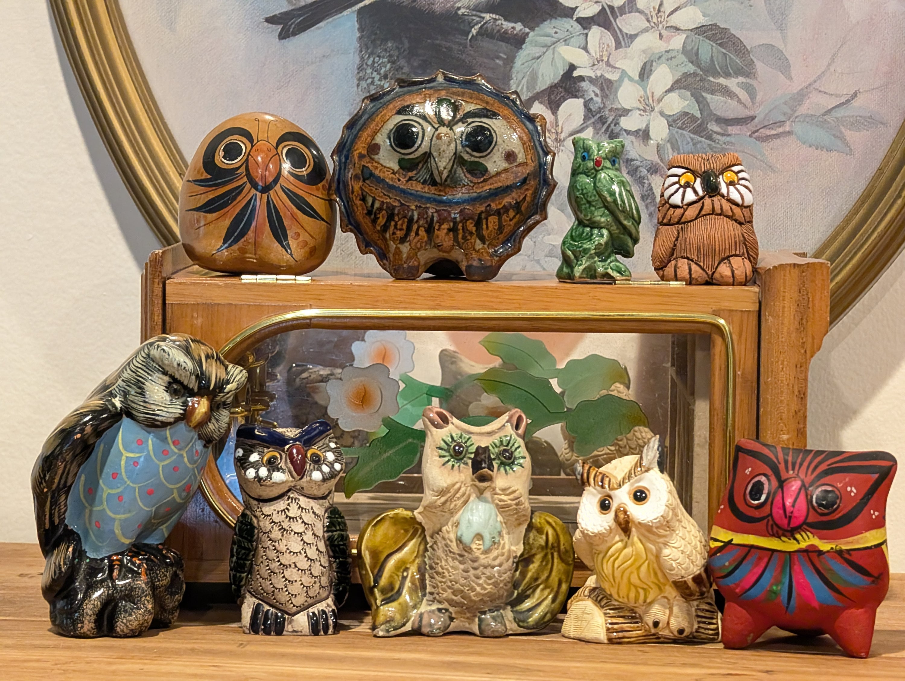 Vintage pottery owls figurines owls lovers collections