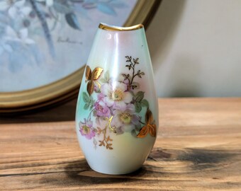 Vintage Schumann Arzberg Porcelain Bud Vase: Hand-painted Floral
