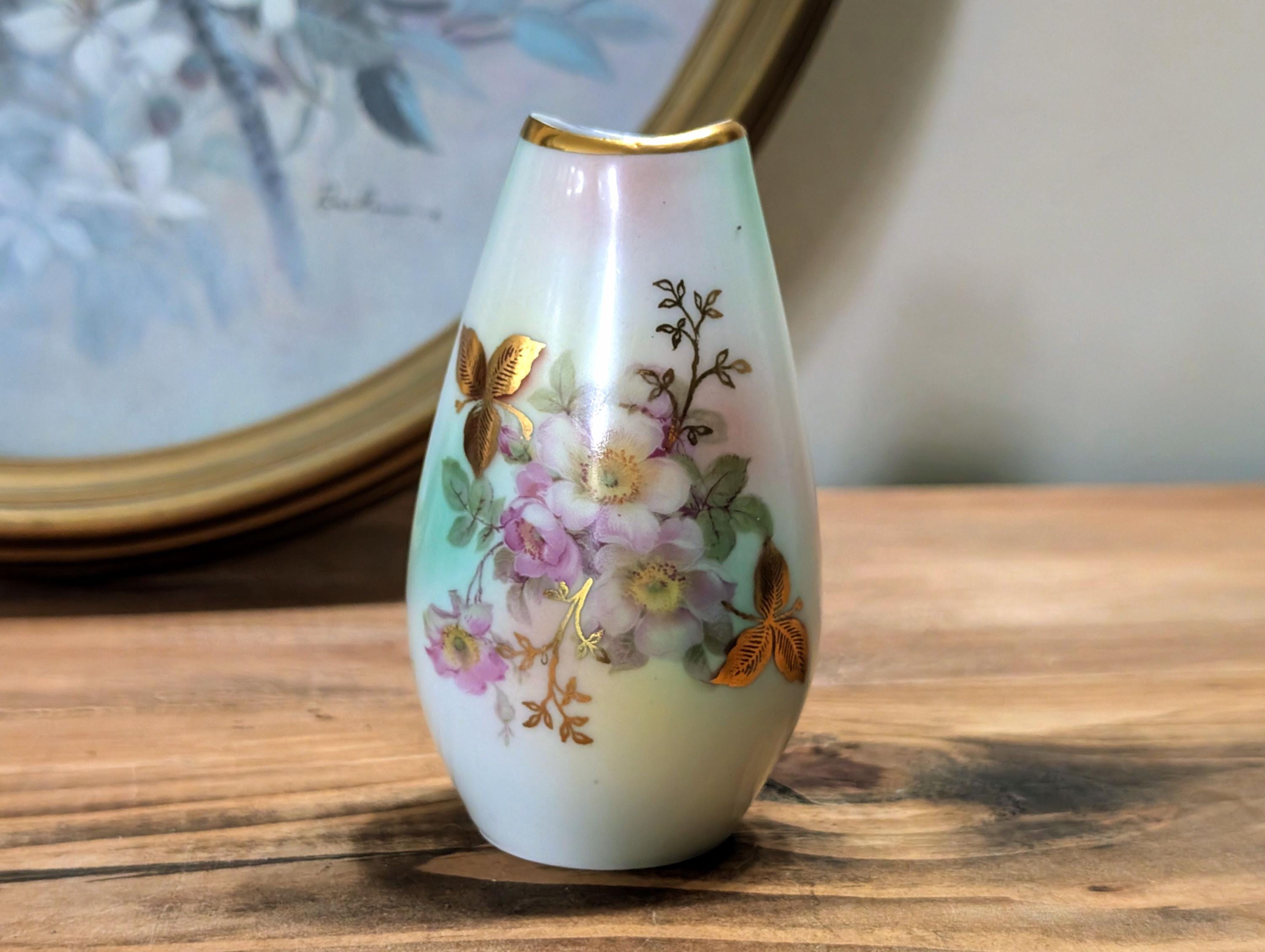 Vintage Schumann Arzberg Porcelain Bud Vase: Hand-painted Floral