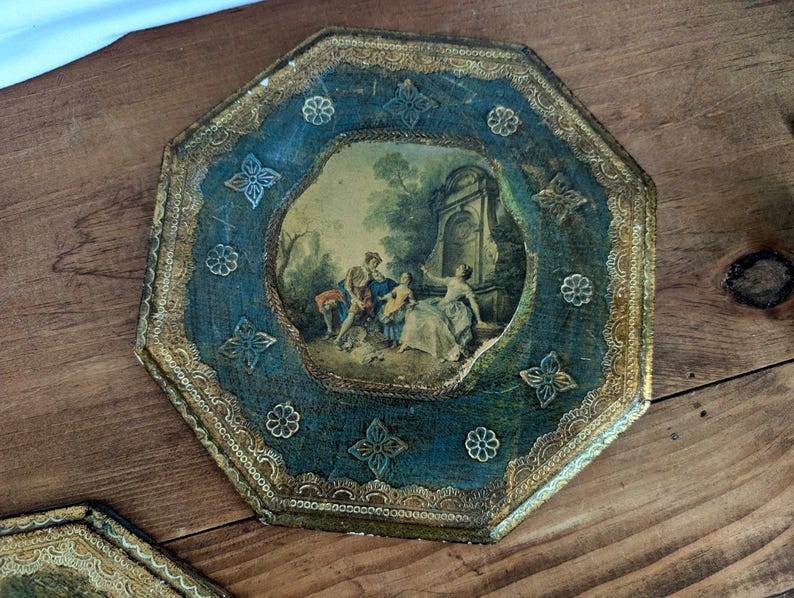 Vintage Italian Florentine Wall Plaques – Gold Gilt Romantic Decor - Etsy