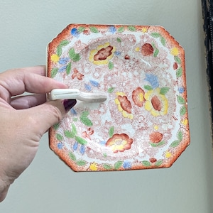 Vintage Porcelain Plate Candle Holder - Made in Japan