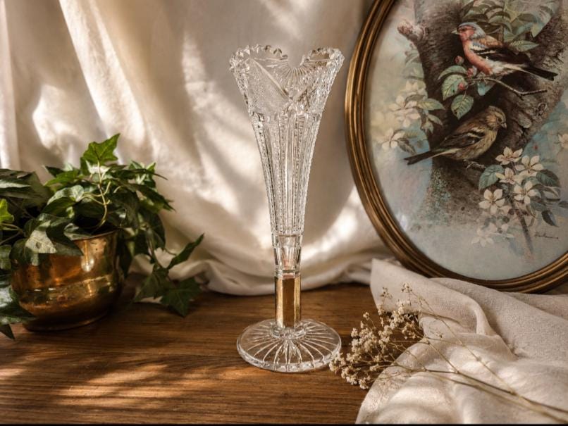 Dresden Crystal Vase - Etsy