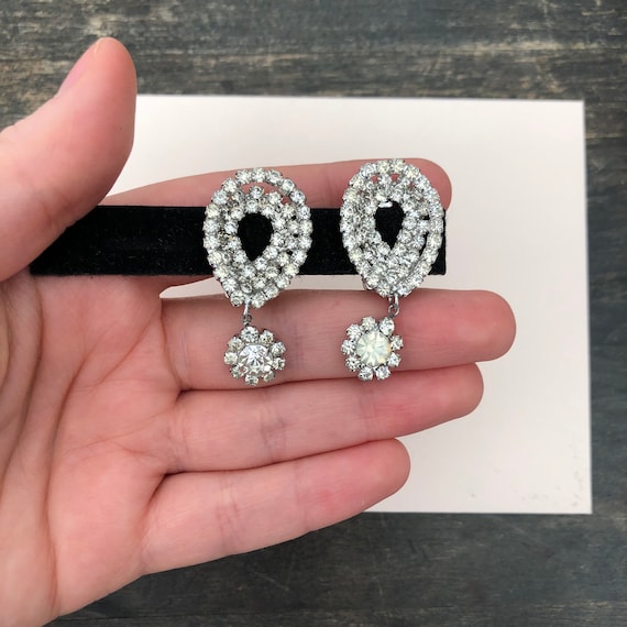 Vintage Bridal Rhinestone Earrings - Wedding Earri